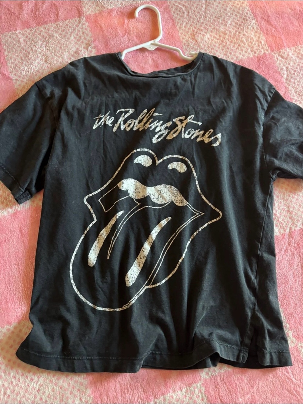 Zara Black Kids Short Sleeve Tee with Silver Tongue Graphic